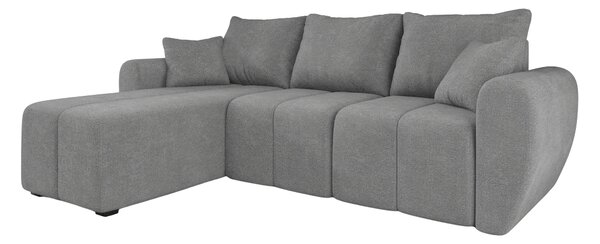 Razvlačna kutna garnitura L SEVIO 246x145 cm, siva + 2 jastuka GRATIS, univerzalna
