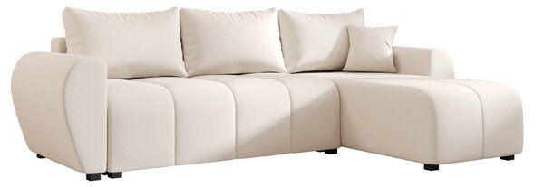 Razvlačna kutna garnitura L SEVIO 246x145 cm, krem + 2 jastuka GRATIS, univerzalna