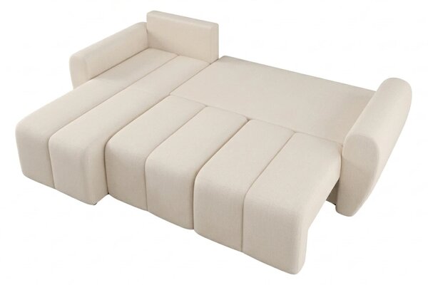 Razvlačna kutna garnitura L SEVIO 246x145 cm, krem + 2 jastuka GRATIS, univerzalna