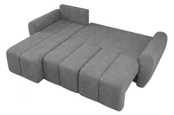 Razvlačna kutna garnitura L SEVIO 246x145 cm, siva + 2 jastuka GRATIS, univerzalna