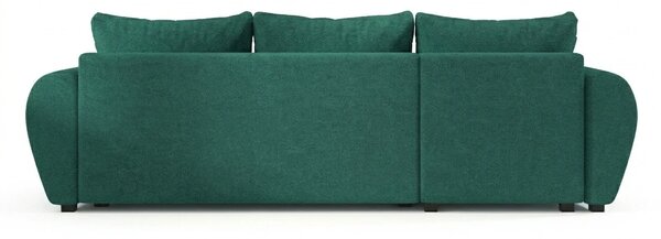 Razvlačna kutna garnitura L SEVIO 246x145 cm, boja boce zelena + 2 jastuka GRATIS, univerzalna