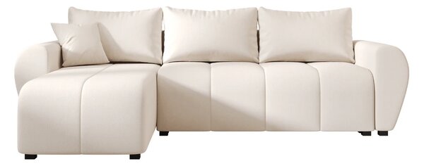 Razvlačna kutna garnitura L SEVIO 246x145 cm, krem + 2 jastuka GRATIS, univerzalna