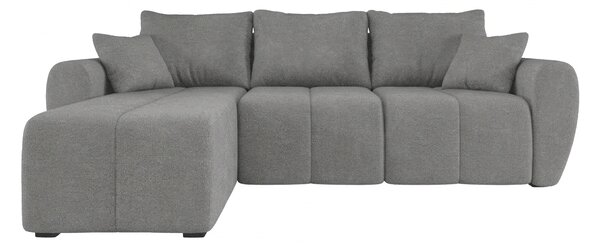 Razvlačna kutna garnitura L SEVIO 246x145 cm, siva + 2 jastuka GRATIS, univerzalna