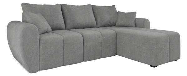 Razvlačna kutna garnitura L SEVIO 246x145 cm, siva + 2 jastuka GRATIS, univerzalna