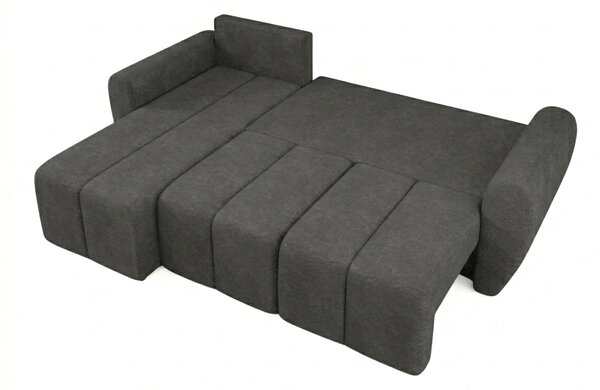 Razvlačna kutna garnitura L SEVIO 246x145 cm, tamno siva + 2 jastuka GRATIS, univerzalna