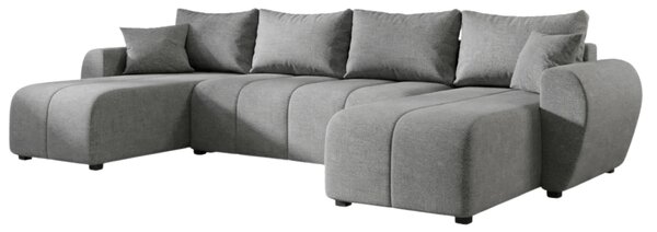 Razvlačna U kutna garnitura SEVIO 311x145 cm, siva + 2 jastuka GRATIS