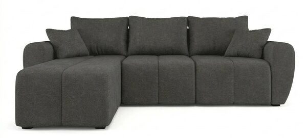 Razvlačna kutna garnitura L SEVIO 246x145 cm, tamno siva + 2 jastuka GRATIS, univerzalna