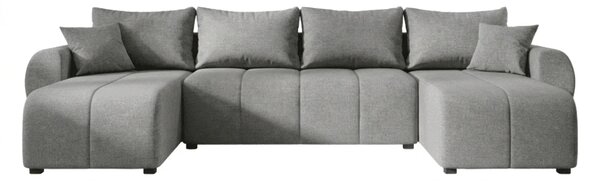 Razvlačna U kutna garnitura SEVIO 311x145 cm, siva + 2 jastuka GRATIS