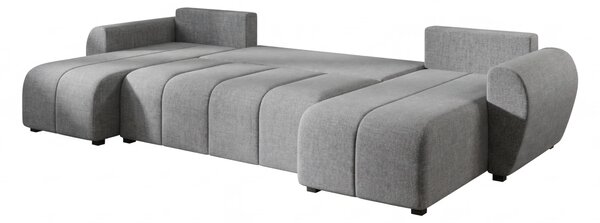 Razvlačna U kutna garnitura SEVIO 311x145 cm, siva + 2 jastuka GRATIS