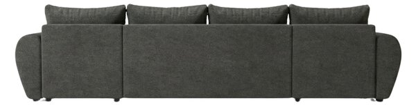 Razvlačna U kutna garnitura SEVIO 311x145 cm, tamno siva + 2 jastuka GRATIS