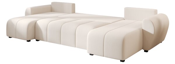 AKCIJA Razvlačiva sjedeća garnitura u obliku slova U SEVIO 311x145 cm, krem + 2 jastučića BESPLATNO II. klasa
