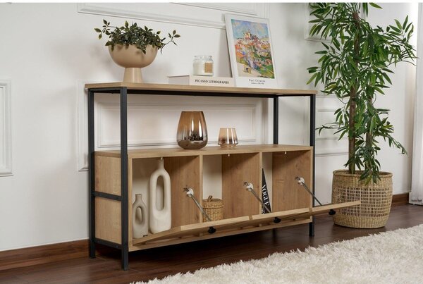 Pomoćni stol u dekoru hrasta u svijetloj prirodnoj boji 29,5x120 cm Solace – Kalune Design