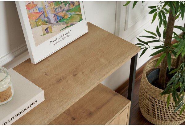 Pomoćni stol u dekoru hrasta u svijetloj prirodnoj boji 29,5x120 cm Solace – Kalune Design