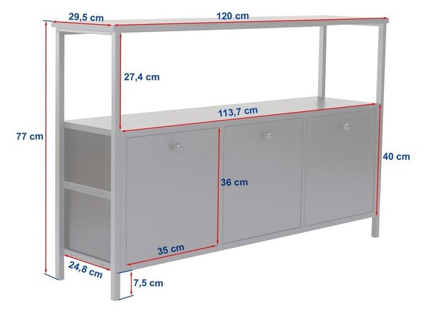 Pomoćni stol u dekoru hrasta u svijetloj prirodnoj boji 29,5x120 cm Solace – Kalune Design
