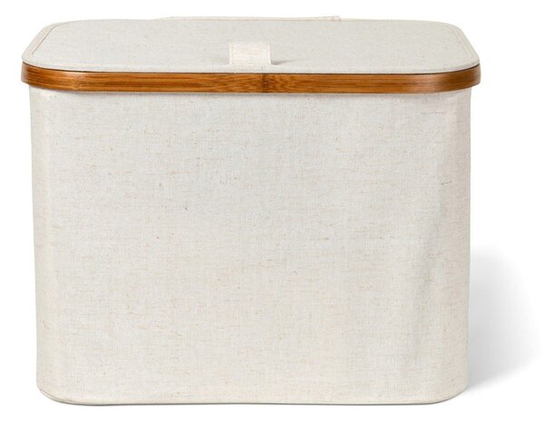 Krem tekstilna kutija za pohranu s poklopcem 40,5x33x30 cm Bamboo/Linen – Bigso