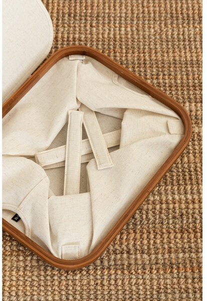 Krem tekstilna kutija za pohranu s poklopcem 40,5x33x30 cm Bamboo/Linen – Bigso