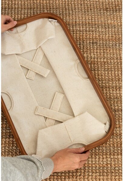 Krem tekstilna složiva košara za rublje Bamboo/Linen – Bigso