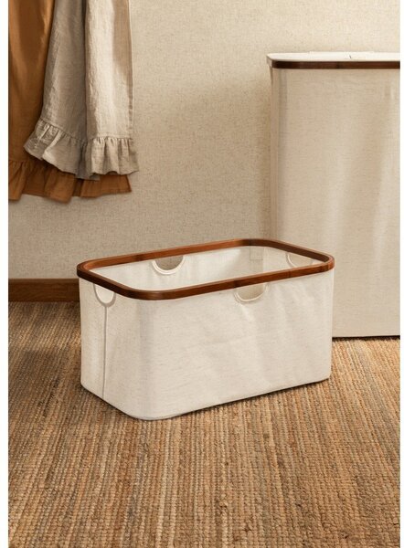 Krem tekstilna složiva košara za rublje Bamboo/Linen – Bigso
