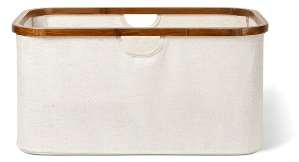 Krem tekstilna složiva košara za rublje Bamboo/Linen – Bigso