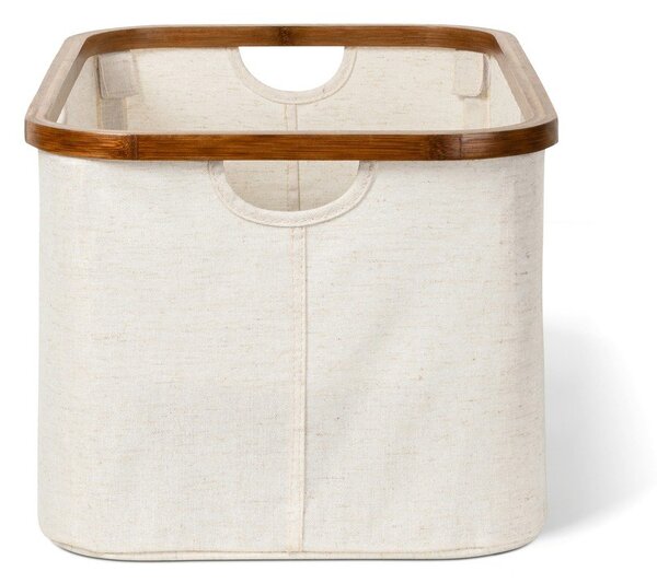Krem tekstilna složiva košara za rublje Bamboo/Linen – Bigso