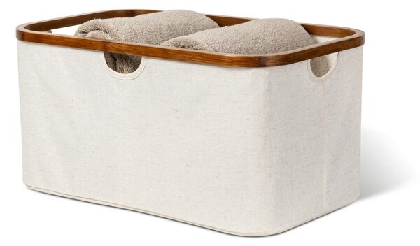 Krem tekstilna složiva košara za rublje Bamboo/Linen – Bigso
