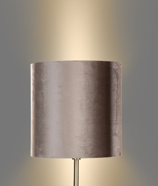 Podna svjetiljka mjed s baršunastim sjenilom taupe 50 cm - Simplo