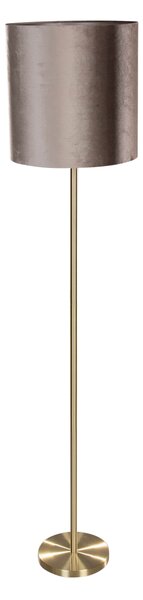 Podna svjetiljka mjed s baršunastim sjenilom taupe 50 cm - Simplo