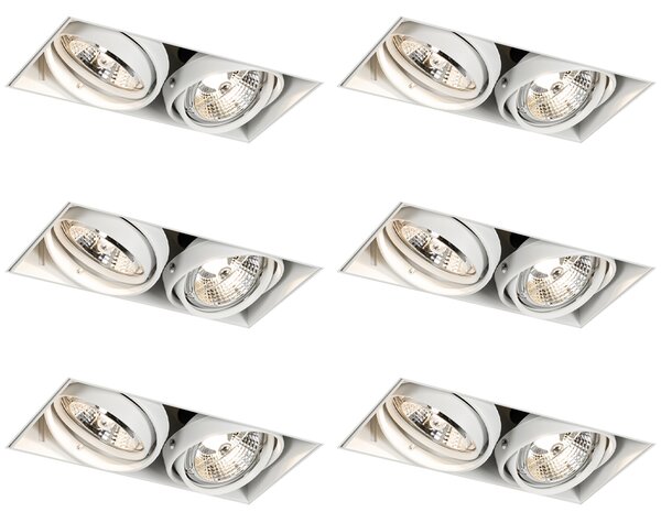 Set od 6 ugradbenih reflektora bijeli GU10 70mm 2-Light Trimless - Oneon