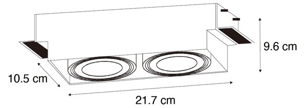 Set od 6 ugradbenih reflektora bijeli GU10 70mm 2-Light Trimless - Oneon