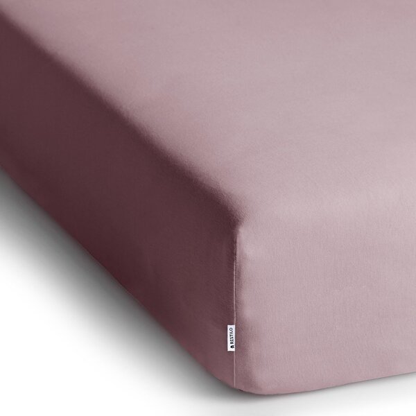 Prljavo roza plahta s gumom od jeseya 90x200 cm Amber – Restilo