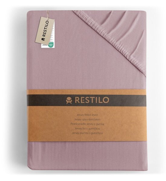 Prljavo roza plahta s gumom od jeseya 90x200 cm Amber – Restilo