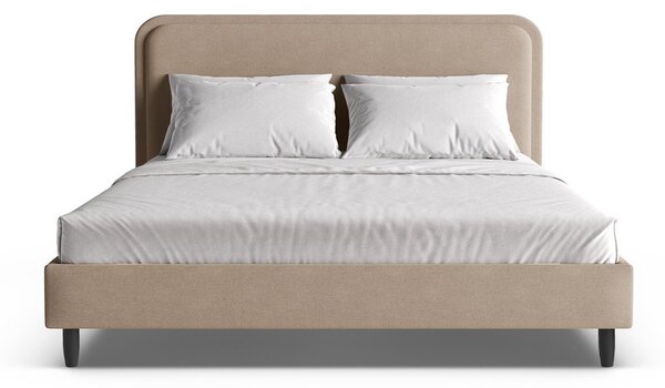 Sivo-bež tapecirani bračni krevet s podnicom 180x200 cm Aveline – Micadoni