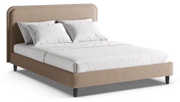 Sivo-bež tapecirani bračni krevet s podnicom 180x200 cm Aveline – Micadoni