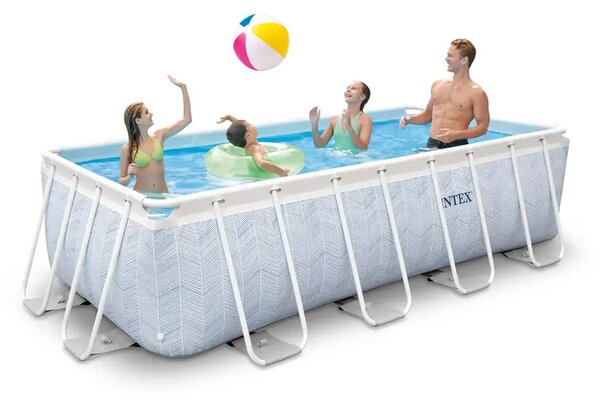 Montažni bazen Intex 4x2x1 m Chevron Prism Rectangular pool set