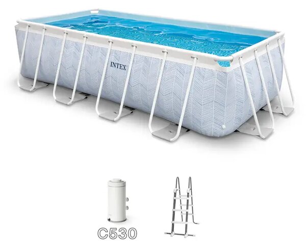 Montažni bazen Intex 4x2x1 m Chevron Prism Rectangular pool set
