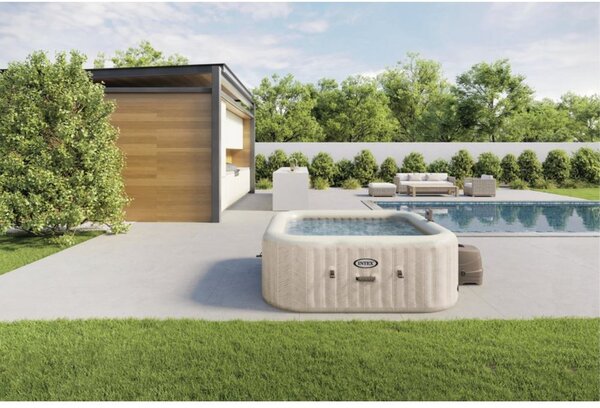 Bazen na napuhavanje Intex Spa Chevron Deluxe Square Bubble za 6 osoba