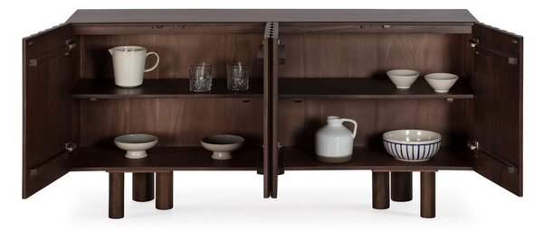 Smeđa komoda od masivnog manga 160x80x40 cm Tamira – MOME