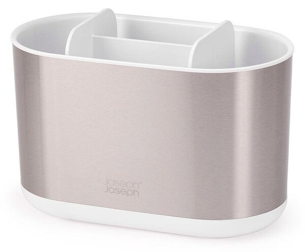 Stalak za četkice za zube od nehrđajućeg čelika u srebrnoj boji Duo Steel – Joseph Joseph