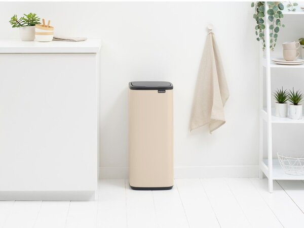 Bež željezna kanta za smeće na dodir 30 l Bo Touch – Brabantia