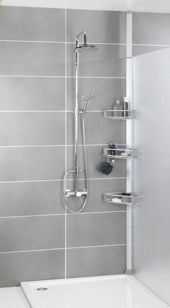 Teleskopska kupaonska polica aluminijska u mat srebrnoj boji Purio – Wenko
