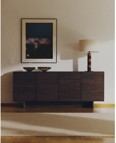 Tamno smeđa komoda u dekoru oraha 194,5x78x45 cm Norlen – Kave Home