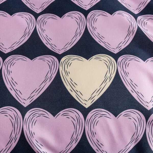 Posteljina od mikrovlakana VIOLET HEARTS svijetlo ljubičasta Dimenzije posteljine: 2 kom 70 x 80 cm | 160 x 200 cm