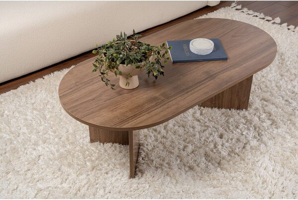 Tamno smeđi stolić za kavu u dekoru oraha 60x119 cm Sable – Kalune Design