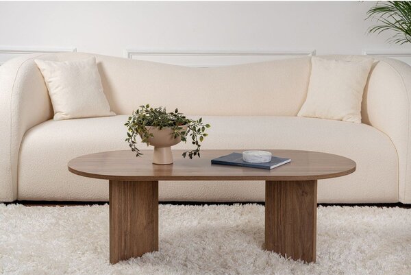 Tamno smeđi stolić za kavu u dekoru oraha 60x119 cm Sable – Kalune Design