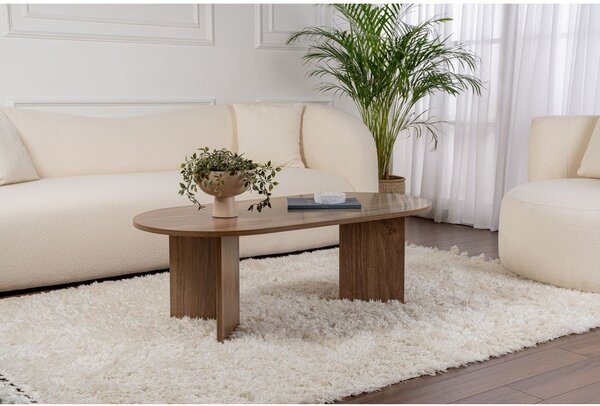 Tamno smeđi stolić za kavu u dekoru oraha 60x119 cm Sable – Kalune Design
