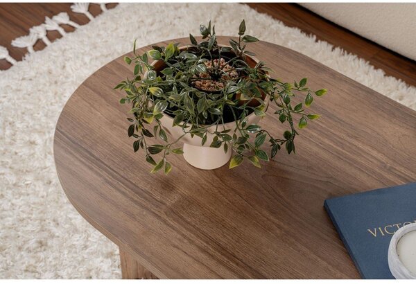 Tamno smeđi stolić za kavu u dekoru oraha 60x119 cm Sable – Kalune Design