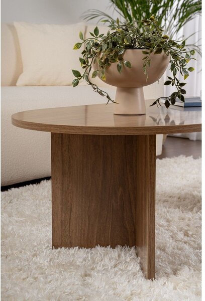 Tamno smeđi stolić za kavu u dekoru oraha 60x119 cm Sable – Kalune Design