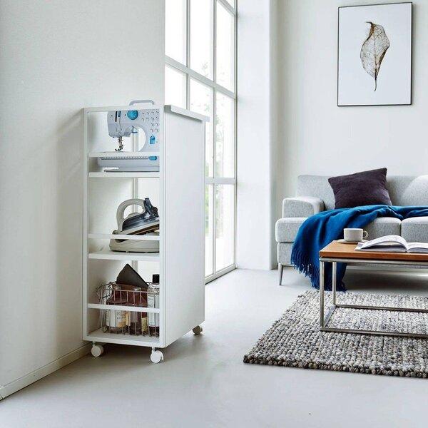 Bijeli metalni regal na kotačima 42x84,5x32 cm Tower – YAMAZAKI
