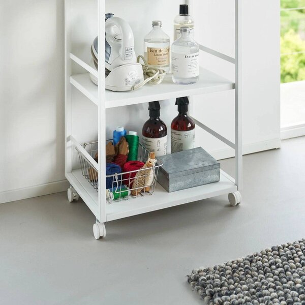 Bijeli metalni regal na kotačima 42x84,5x32 cm Tower – YAMAZAKI