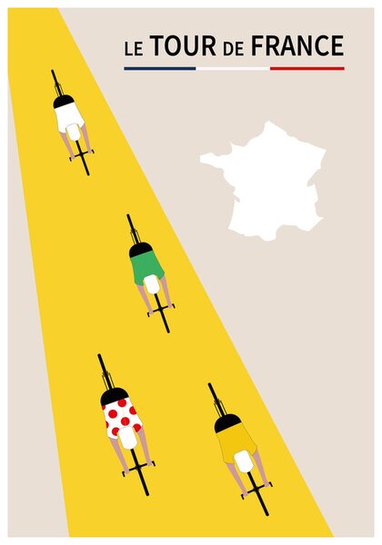 Ilustracija le Tour de France, Poster Paperago